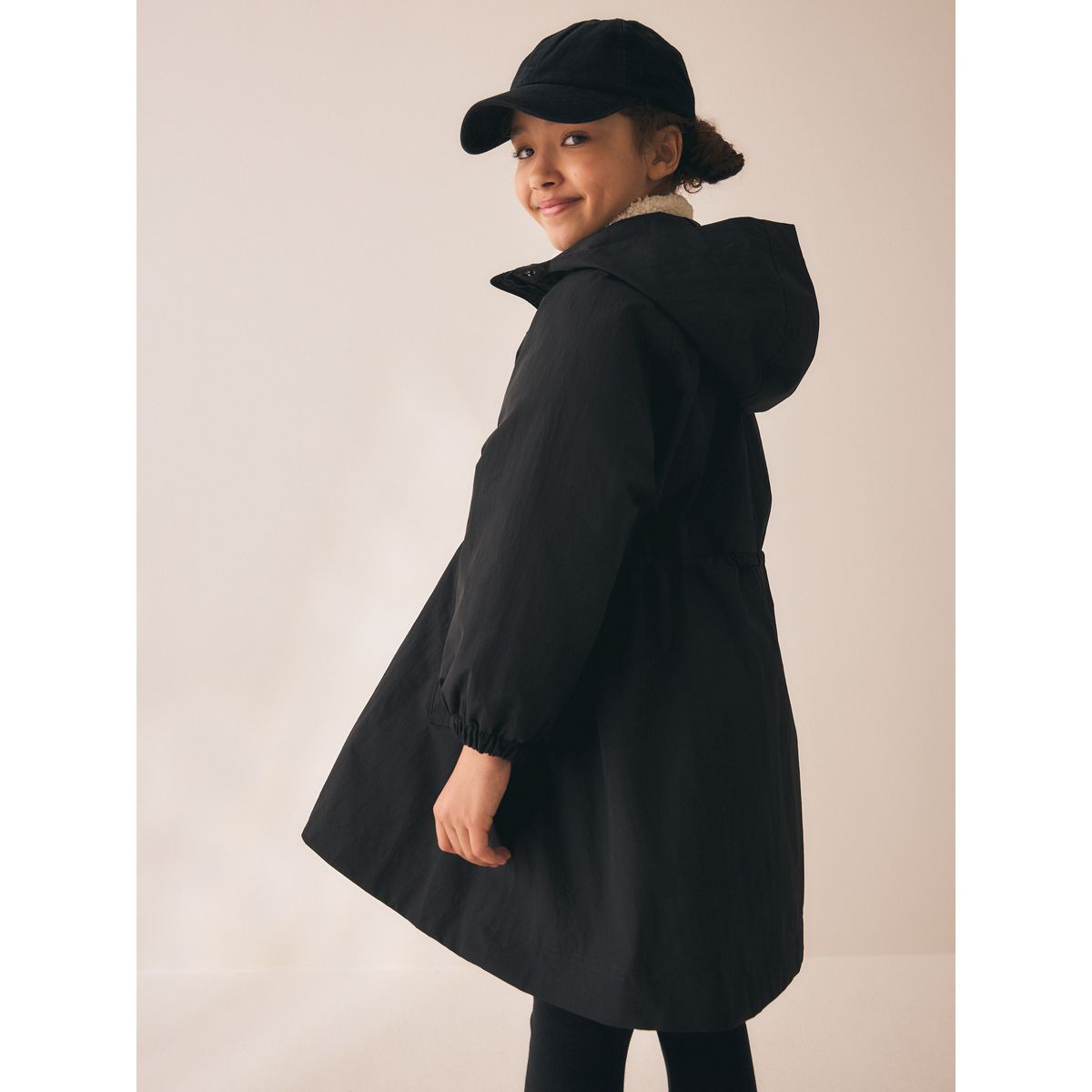 Veste de pluie imperméable à basque noir, NEXT