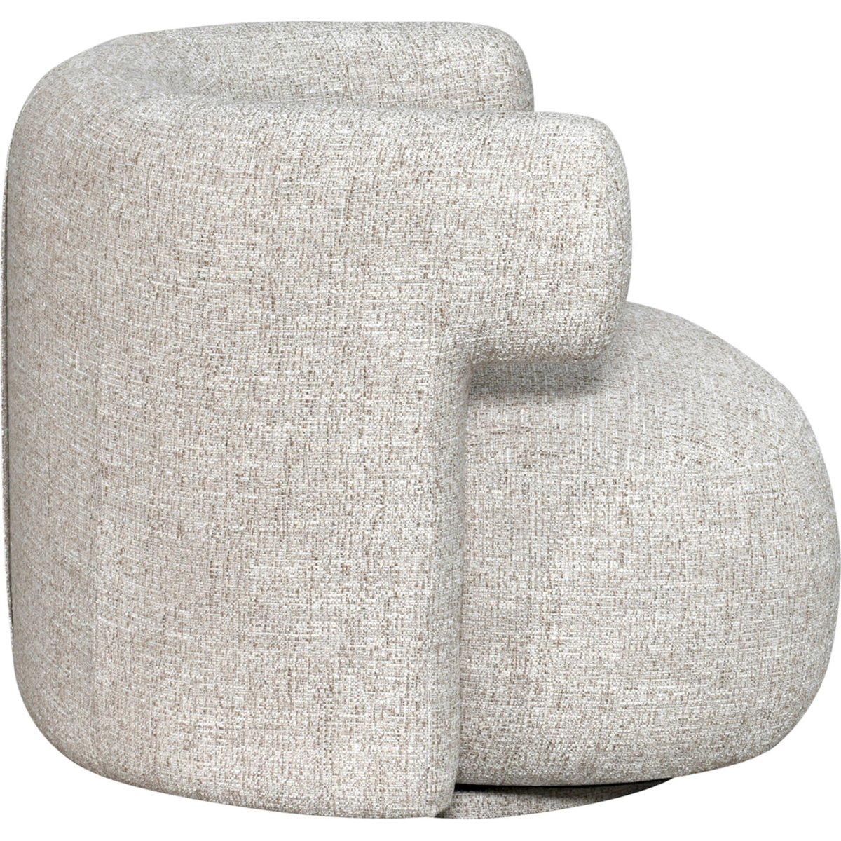 Fauteuil lounge pivotant en tweed crème tweed, RECOLLECTION