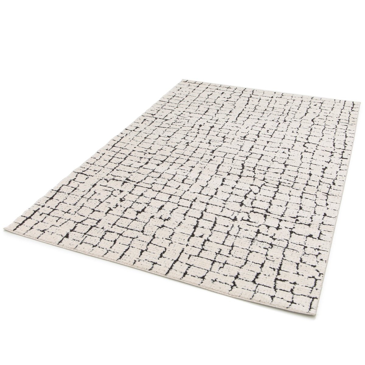 Tapis effet haut-et-bas ultra doux OBSIDIAN noir intense, AFK LIVING