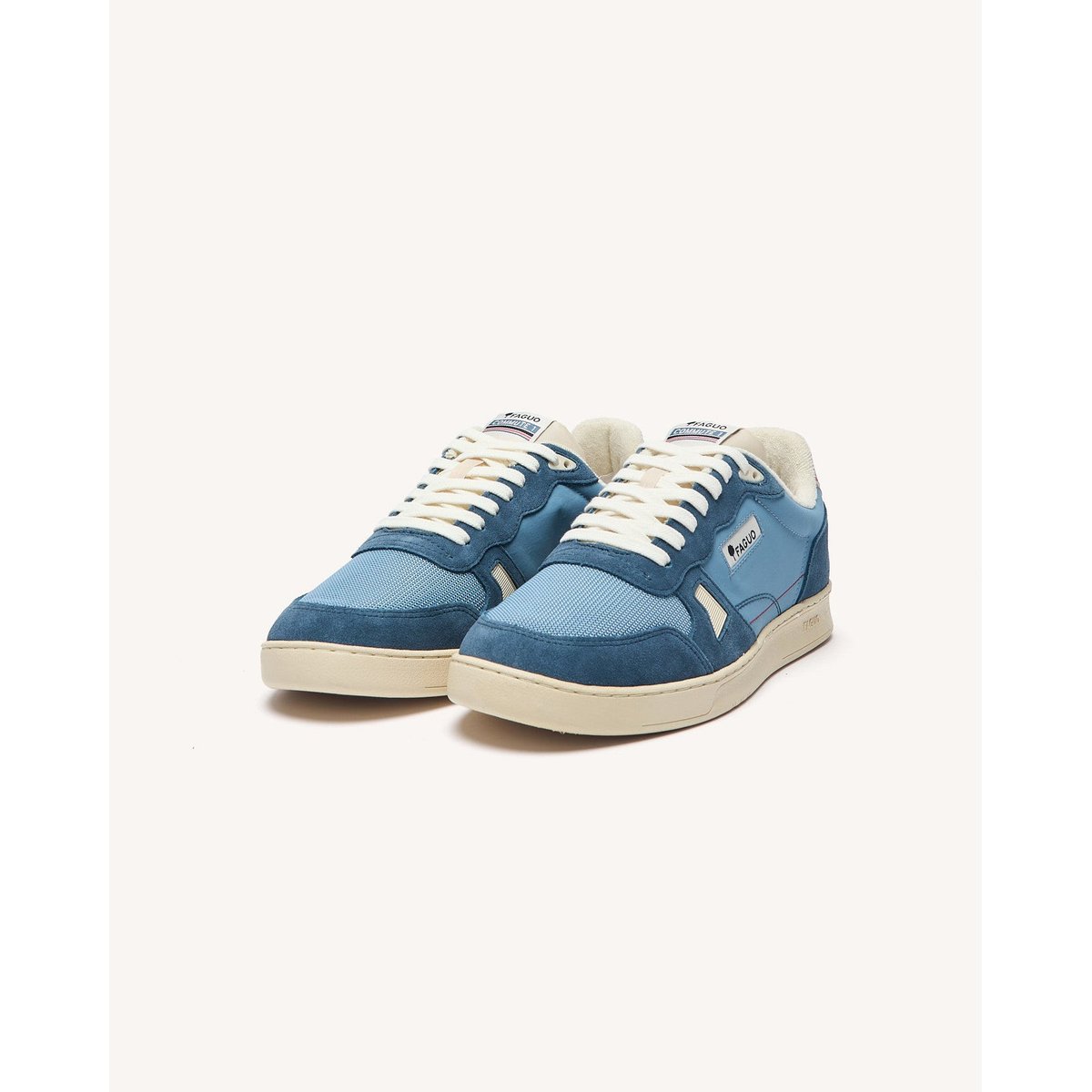 Baskets basses tissu suede COMMUTE 1 bleu jean, FAGUO