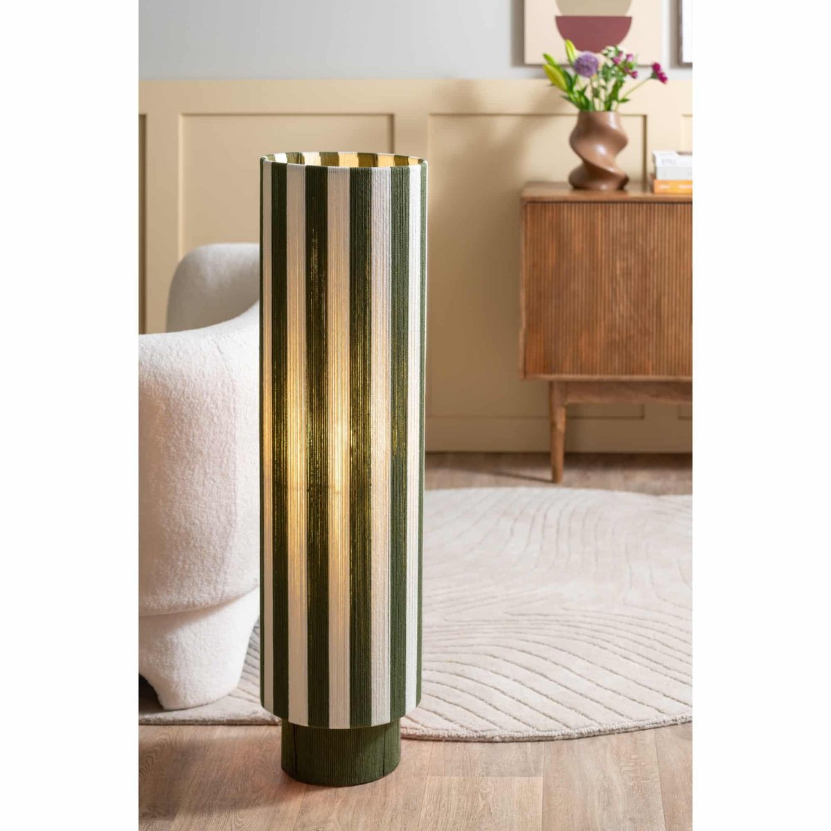 Lampadaire Coton VIENNA STRIPES vert, LEITMOTIV