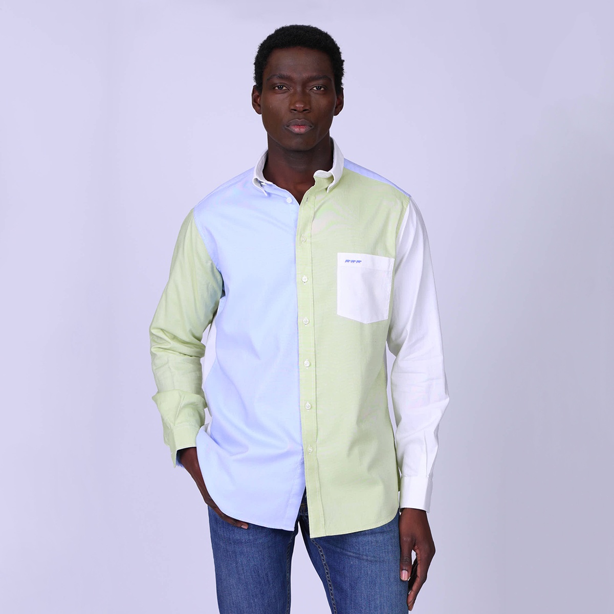 Chemise oxford patch vert clair, MISE AU GREEN