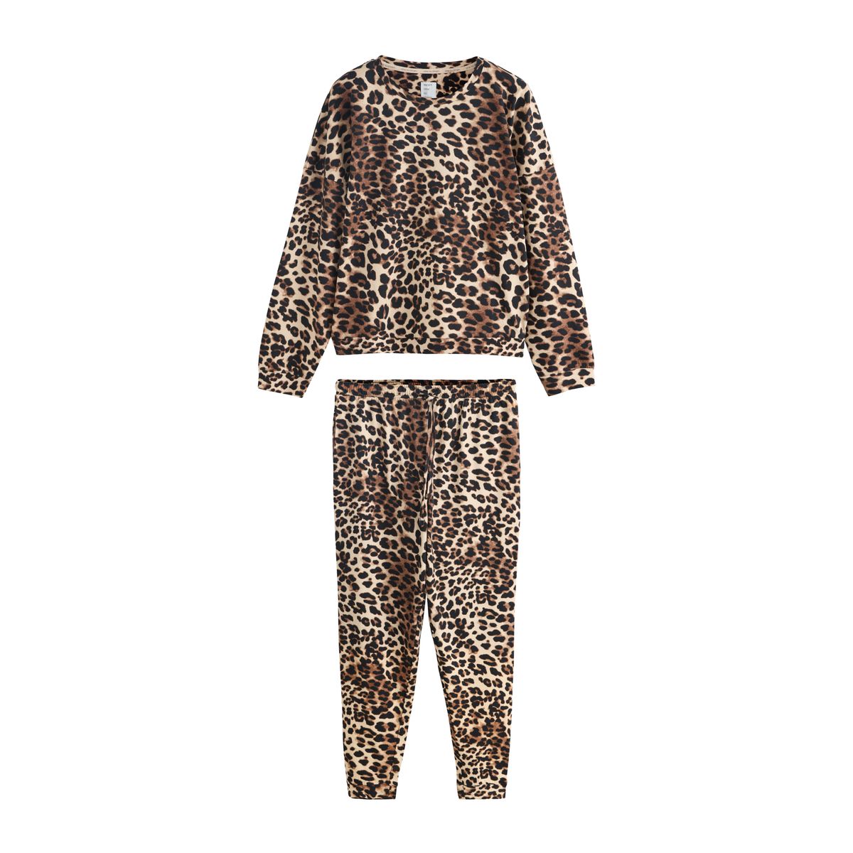 Pyjama à manches longues en coton imprimé léopard, NEXT