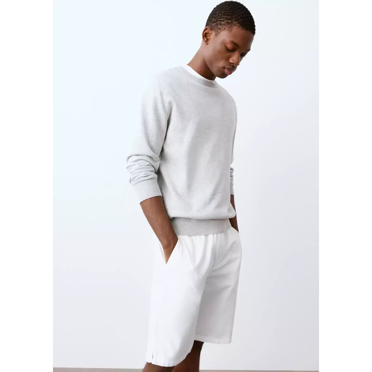 Bermuda coton lin blanc cassé, MANGO TEEN