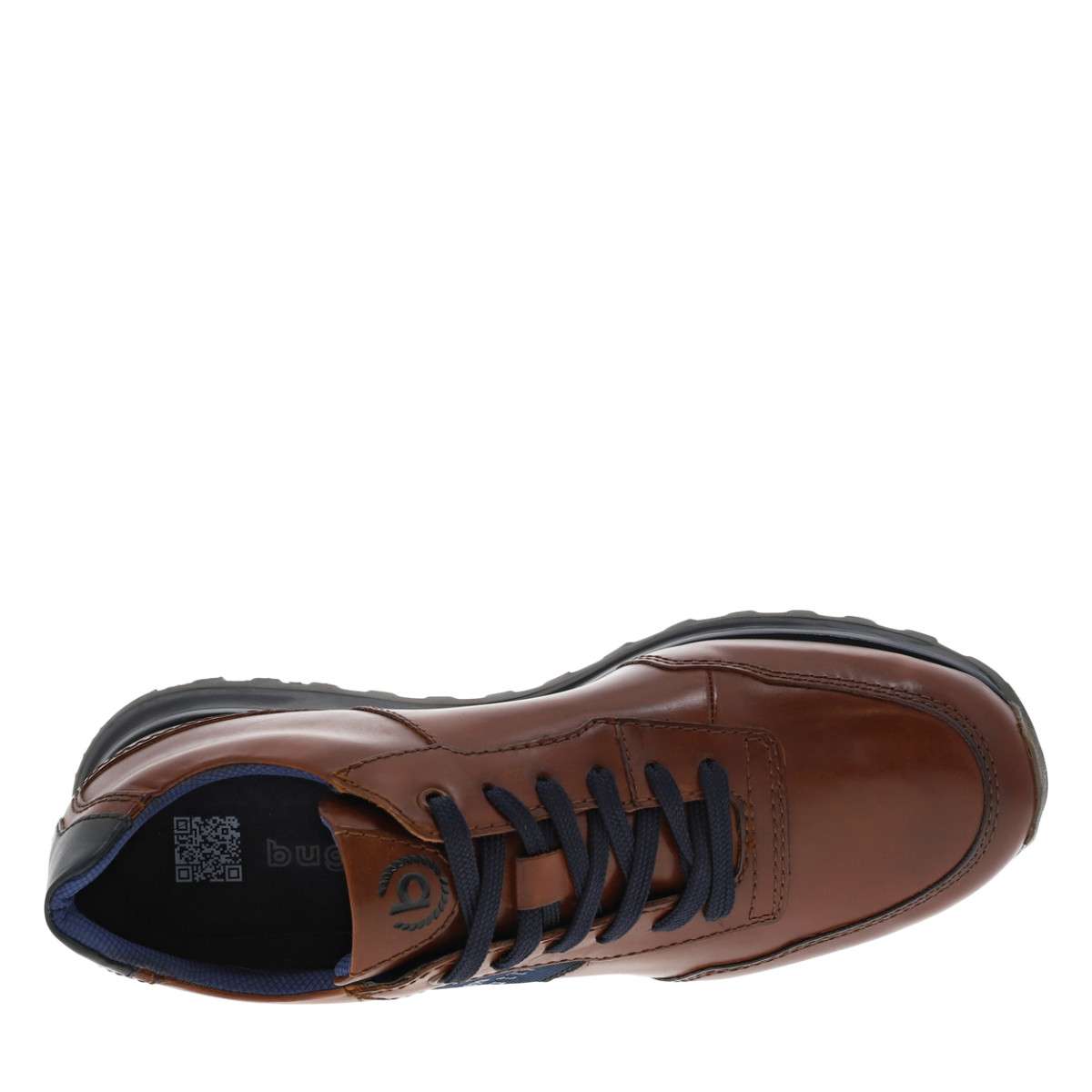 Sneakers cuir talon plat marron, BUGATTI