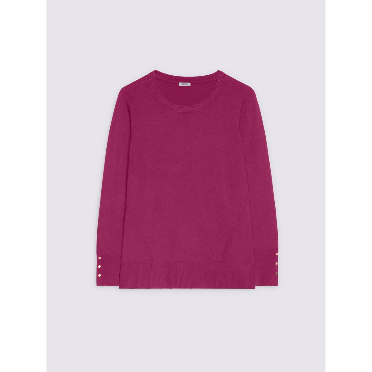 Pull col rond avec boutons aux poignets burgundy, FIORELLA RUBINO