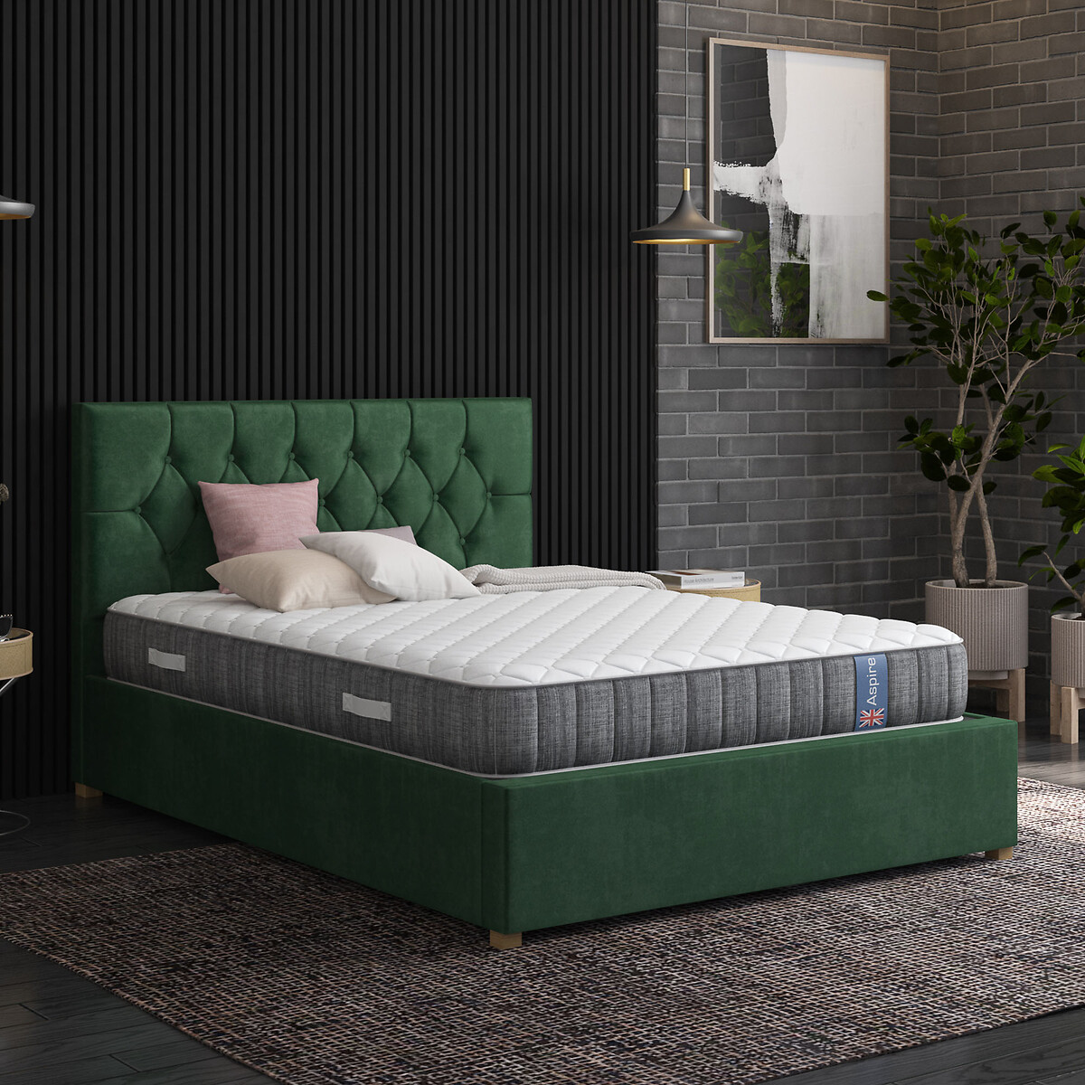 Elite Support Memory Foam Pocket+ Mattress white, ASPIRE