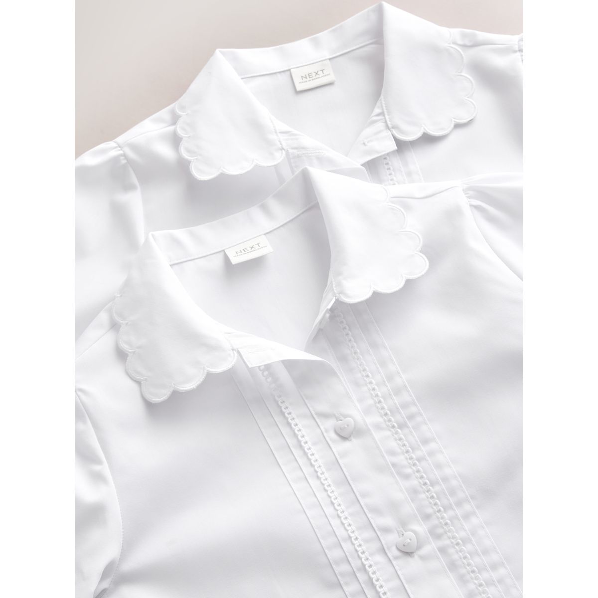 Chemisier manches longues dentelle, lot de 2 blanc, NEXT