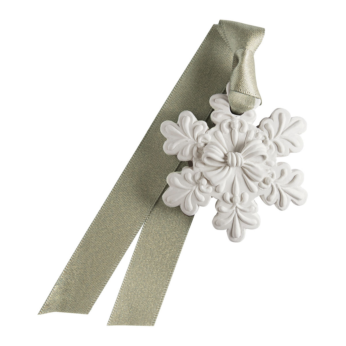 Pochon 3 décors parfumés Sapin Doré RUBANS DE FÊTE blanc, MATHILDE M