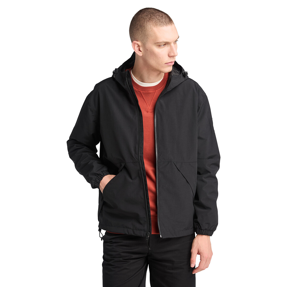 Corta-vento com capuz preto , TIMBERLAND