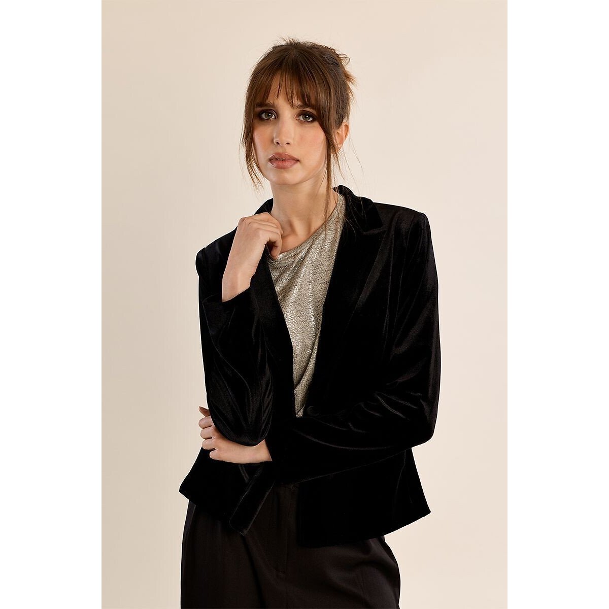 Veste blazer en velours noir, MOLLY BRACKEN