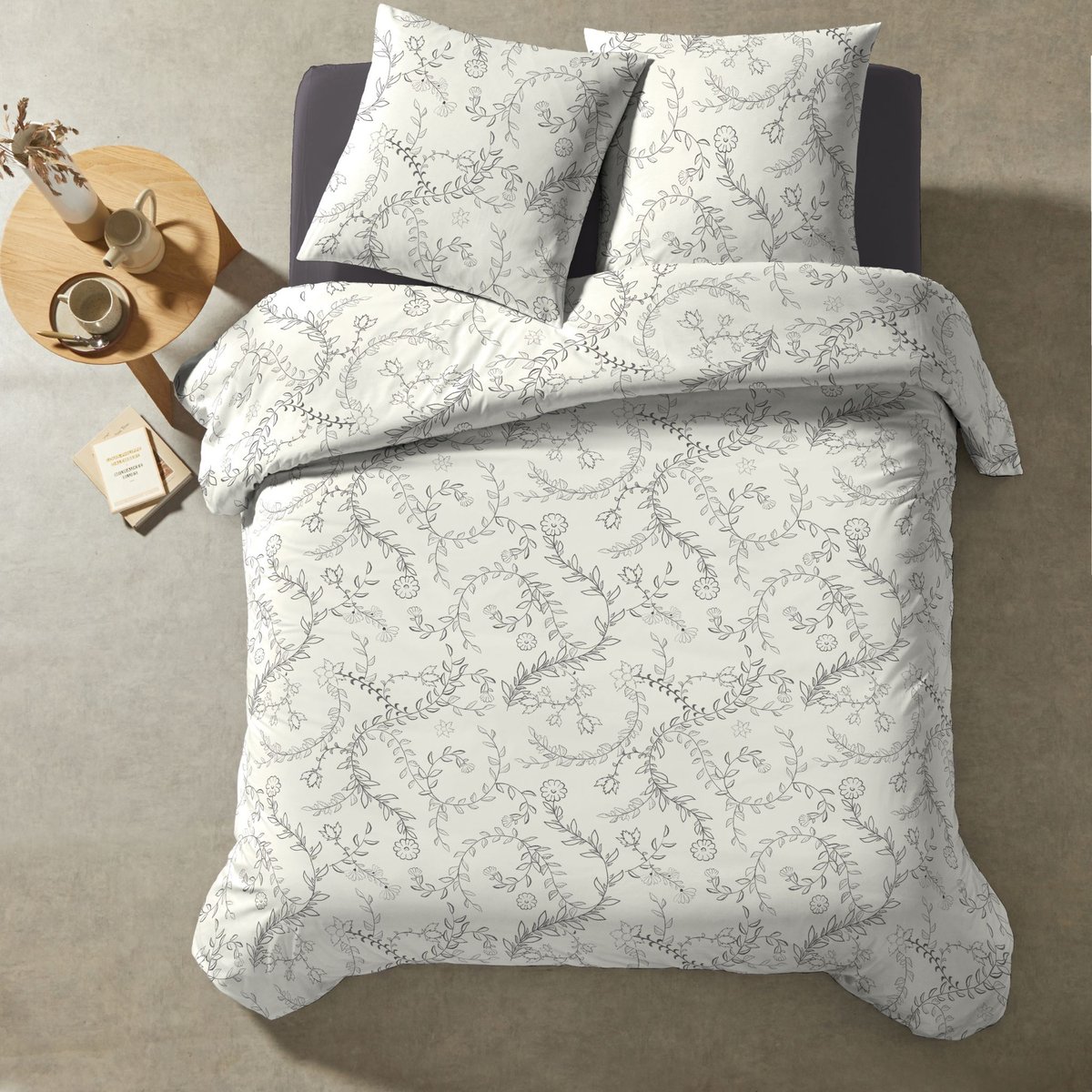 Parure de lit Moon anthracite, TERRE DE NUIT