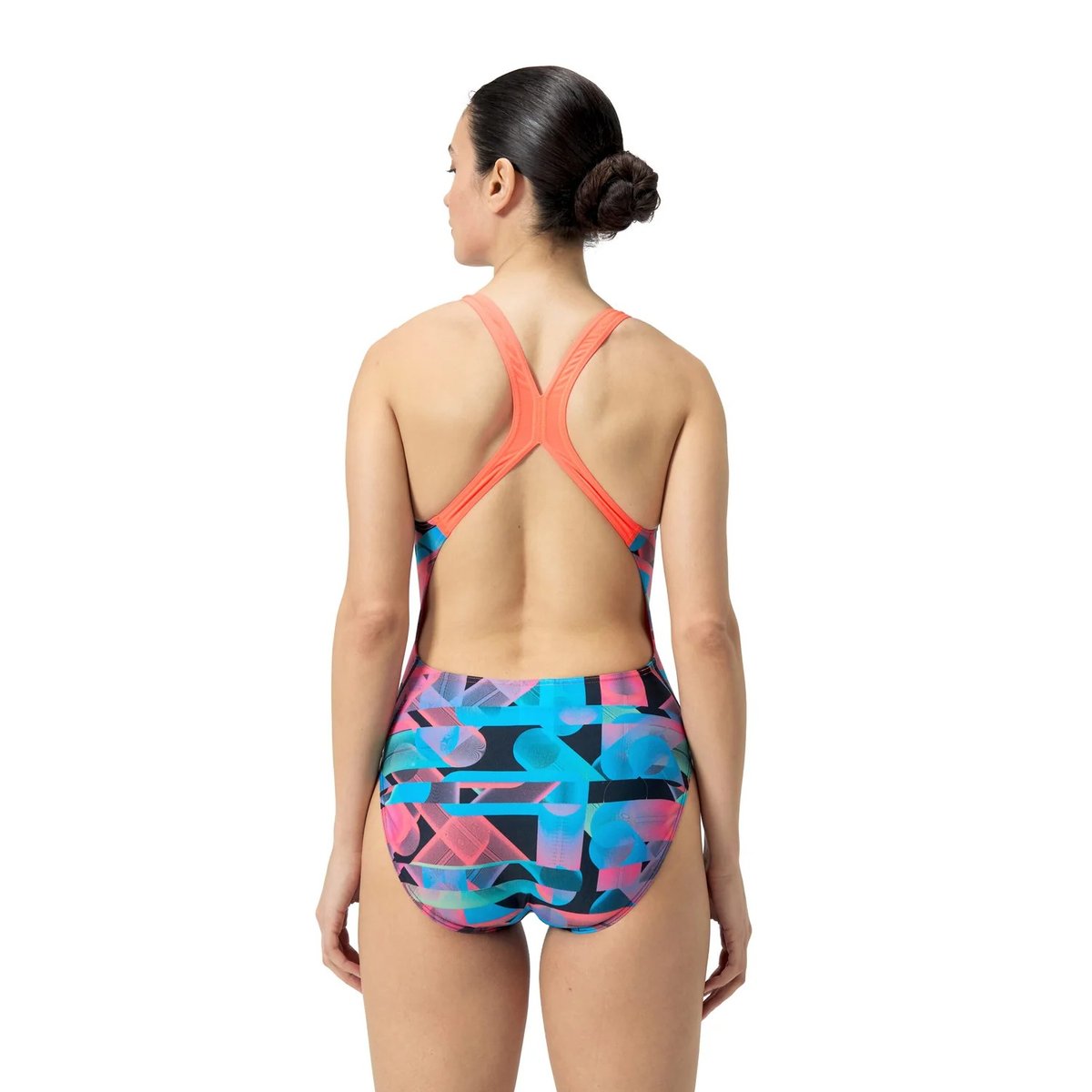 Maillot de bain 1 pièce motif/style imprimé graphique rouge rose / bleu imprimé graphique, SPEEDO
