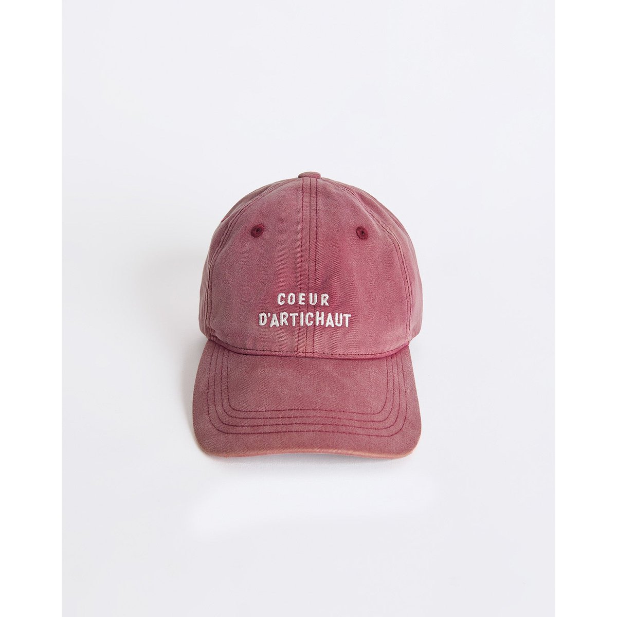 Casquette Cœur d'artichaut brodé rouge merlot, EMOI EMOI