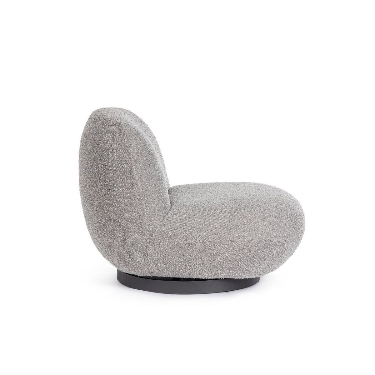 Fauteuil pivotant en tissu bouclette - JEAN gris, HELLIN, DEPUIS 1862