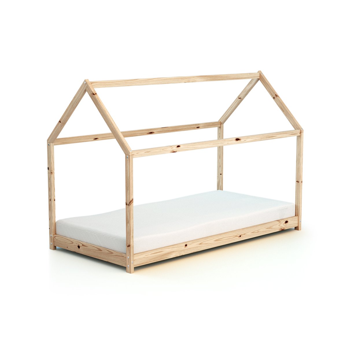 Lit Cabane enfant en bois Cabana beige, WEBABY