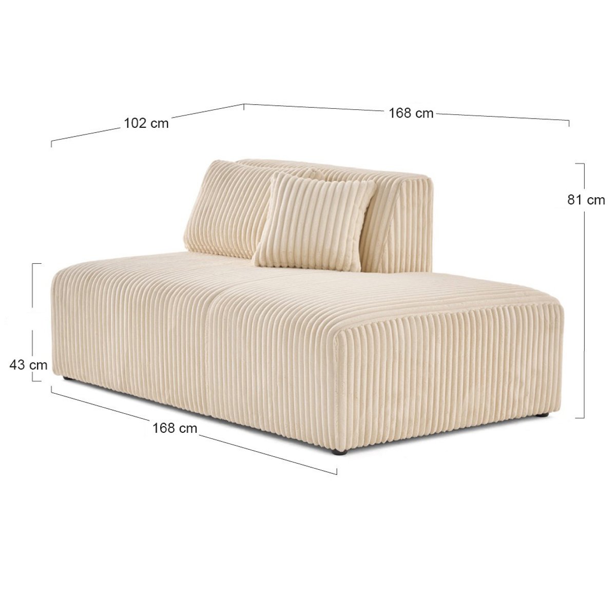 Module d'assise droit - VICTOIRE marron, BEST MOBILIER