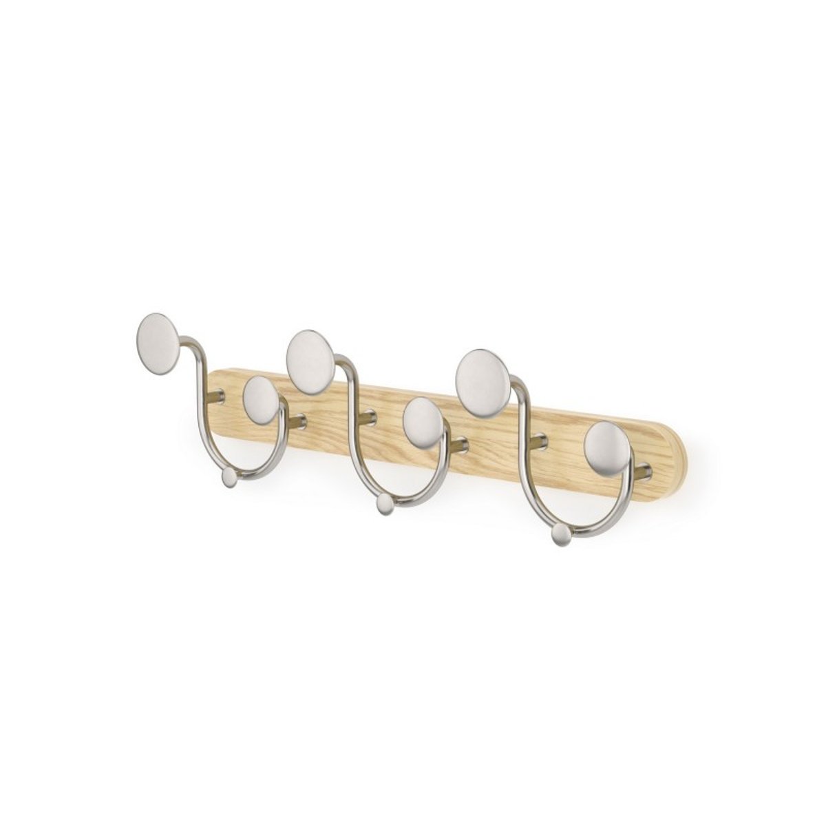 Portemanteau mural bois aluminium MELODY bois clair, UMBRA