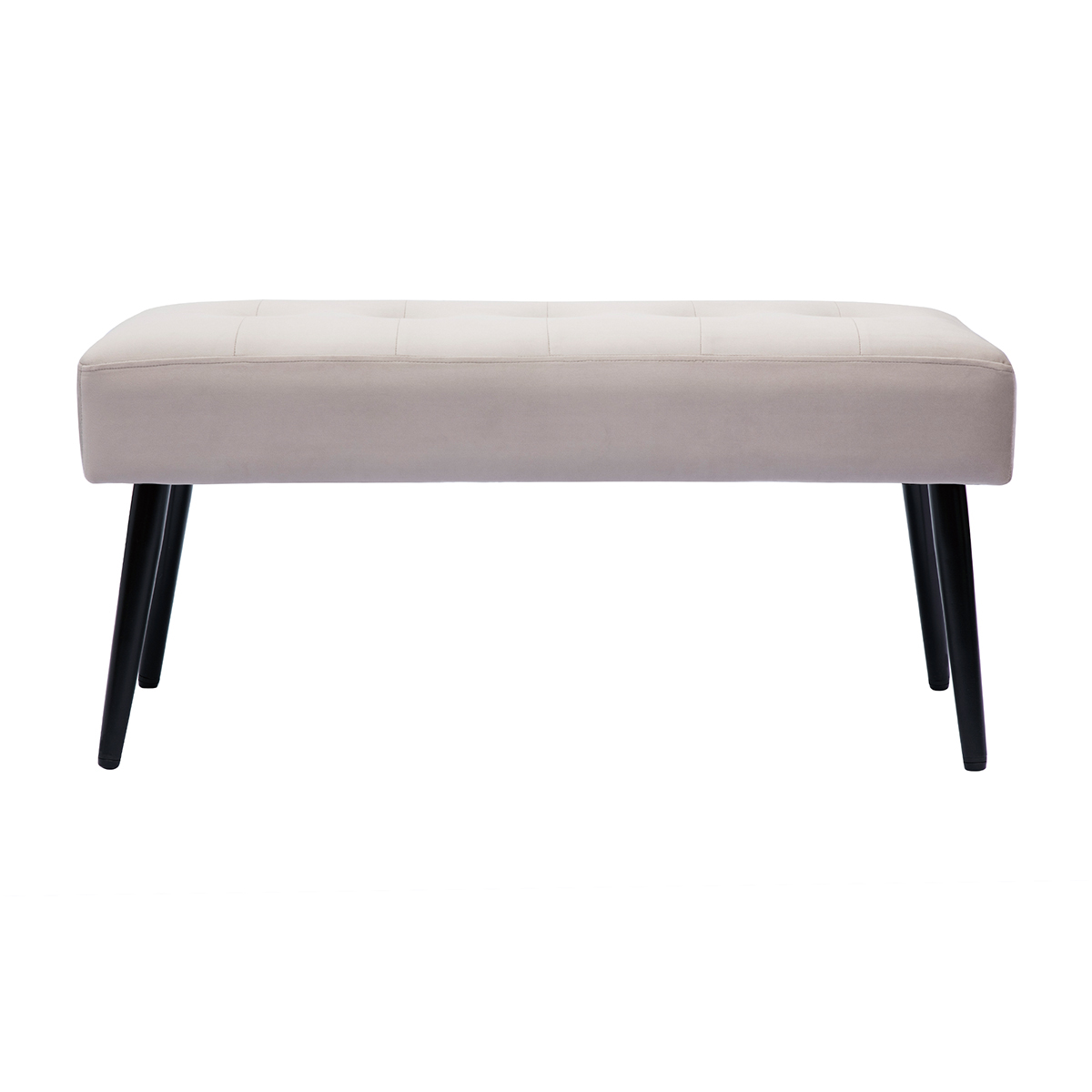 Banc design capitonné L96 cm GUESTA taupe, MILIBOO