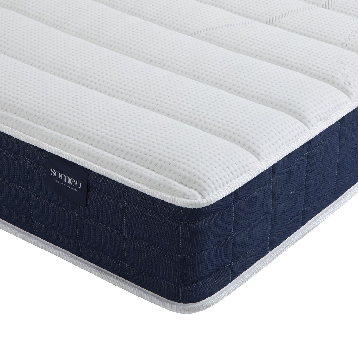 Ensemble matelas ressorts, sommier et pieds Rêve 400 blanc, SOMEO