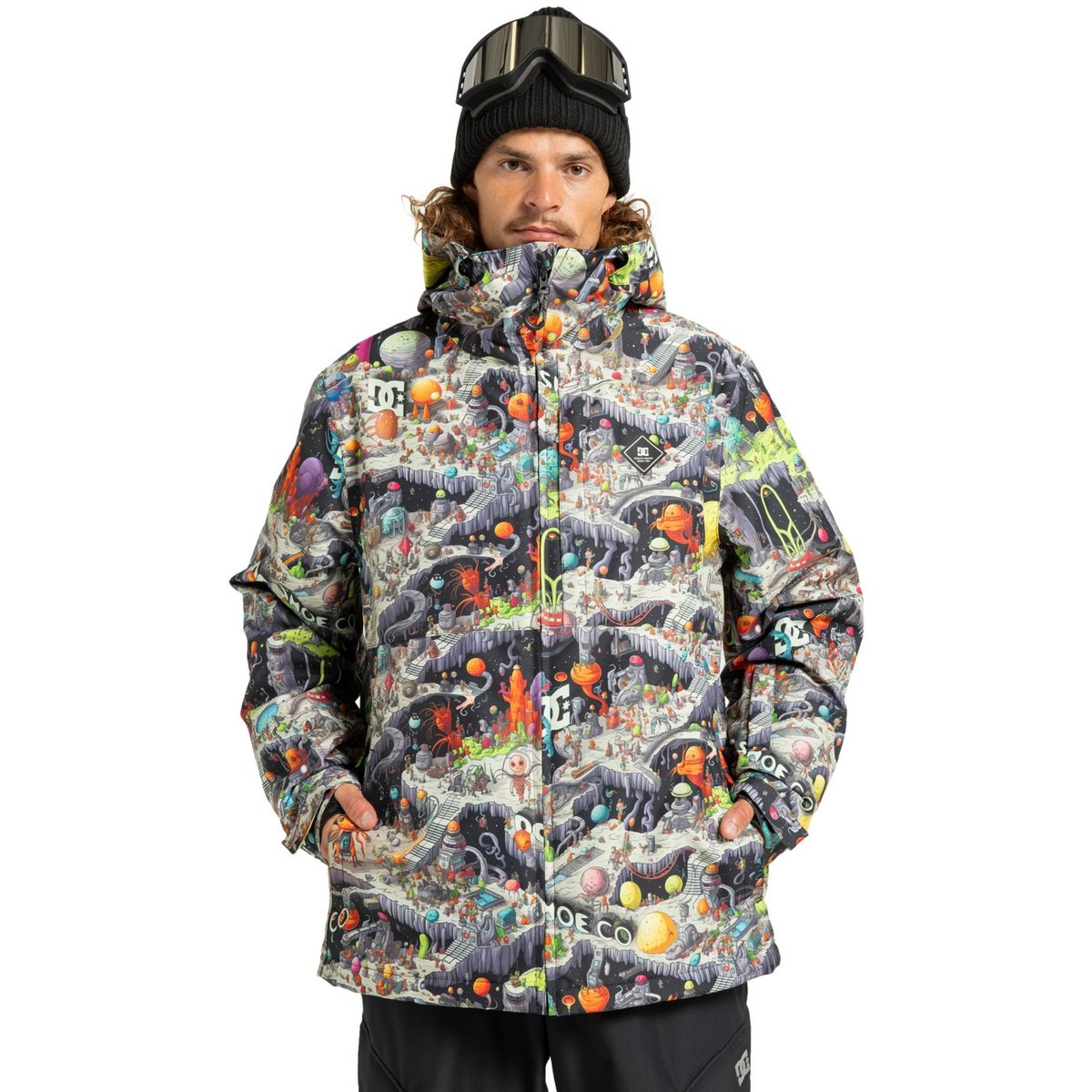 Veste de snow technique BASIS PRINT. noir outer world black, DC SHOES