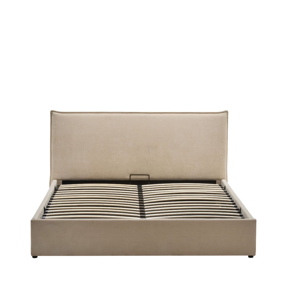 Lit coffre en tissu 160x200cm- CAMA beige, DRAWER