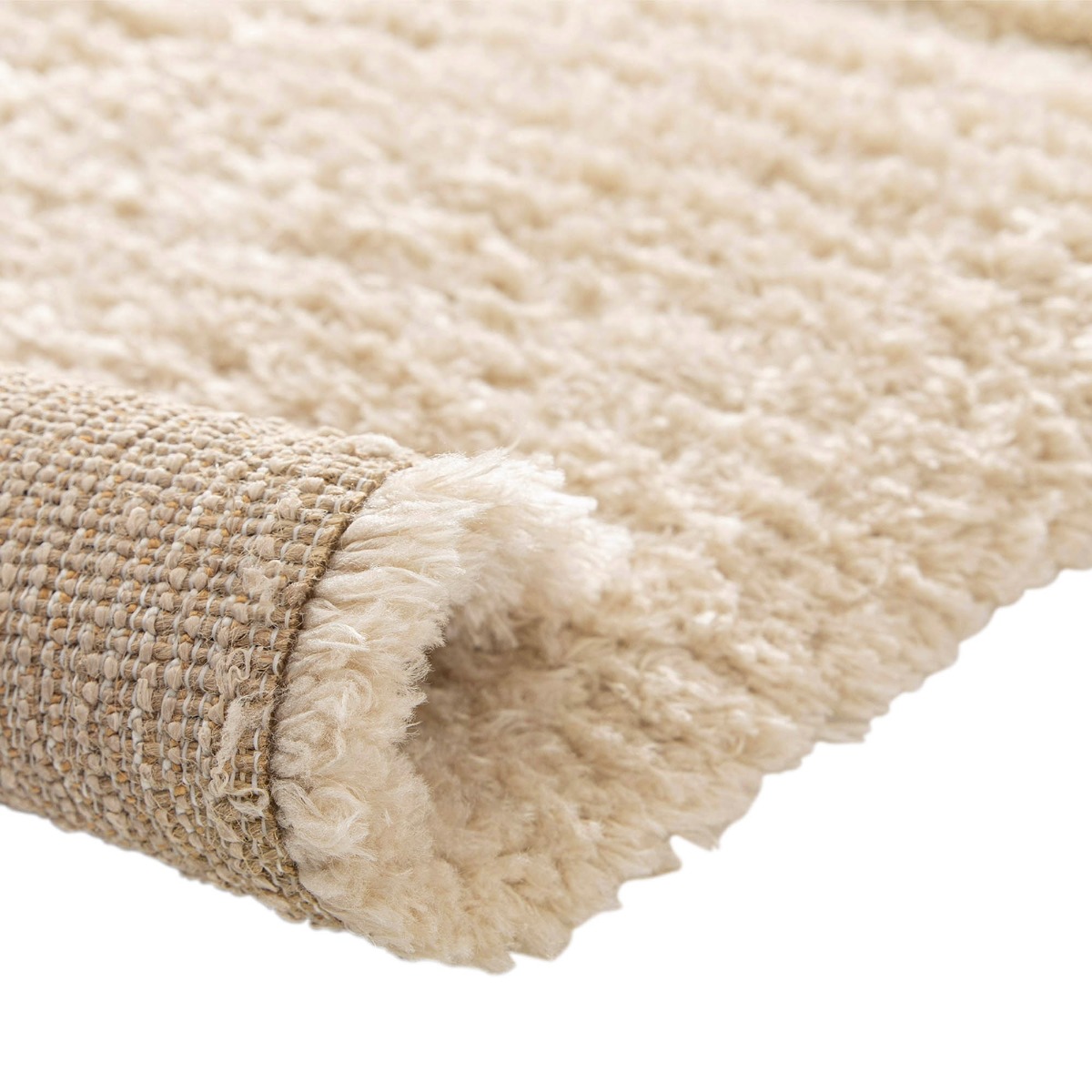 Tapis shaggy doux à relief géométrique  ORGANIC STREET beige, THE DECO FACTORY