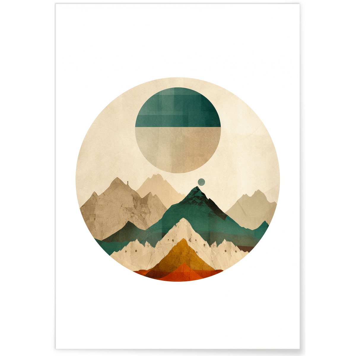 Affiche Abstract Lune 1 blanc, L'AFFICHERIE