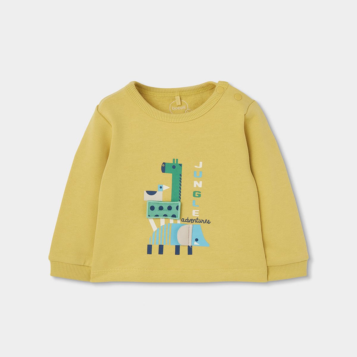 Ensemble bébé garçon maille imprimé jungle jaune, BOBOLI