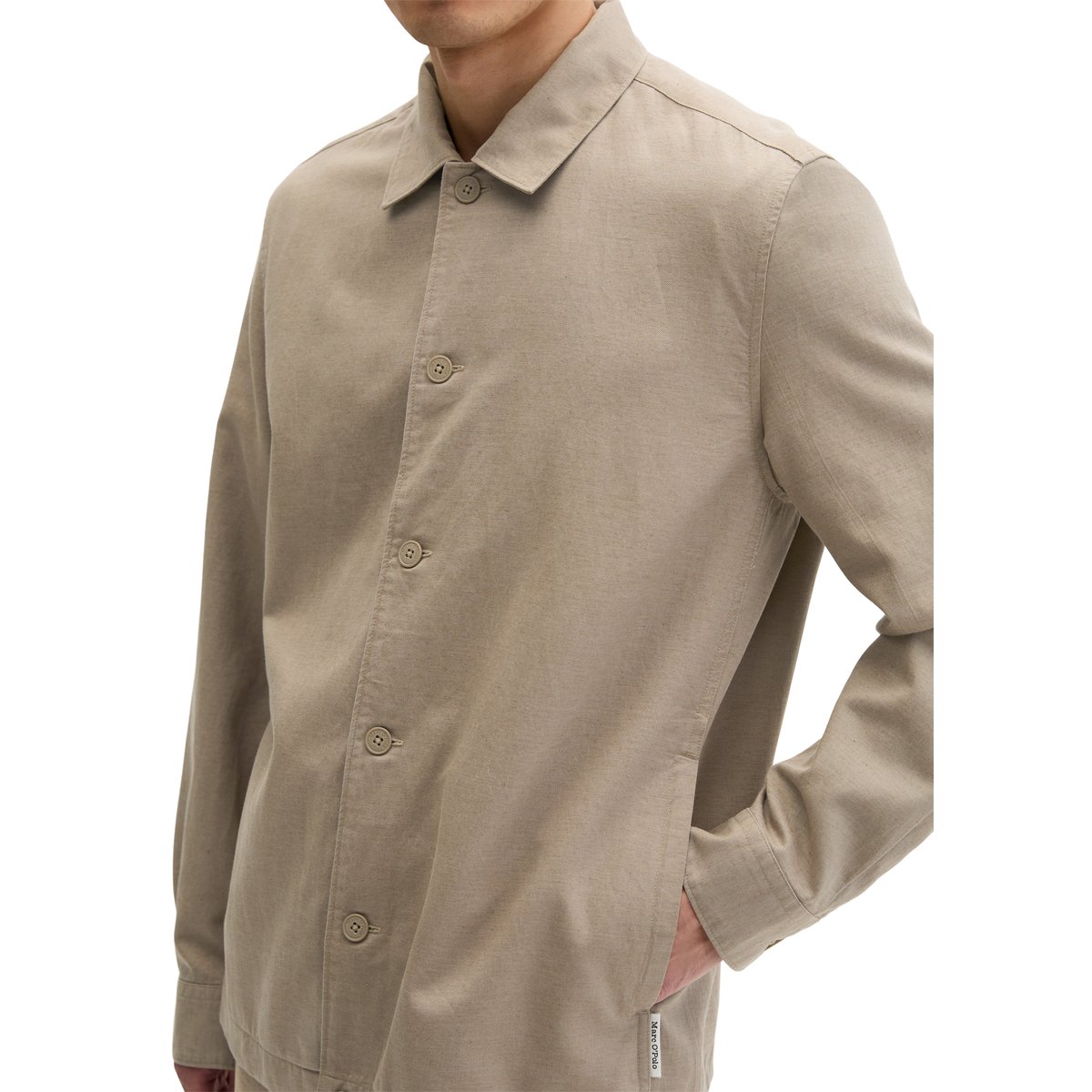Survêtement en mélange de TENCEL™ Lyocell et de lin beige, MARC O'POLO