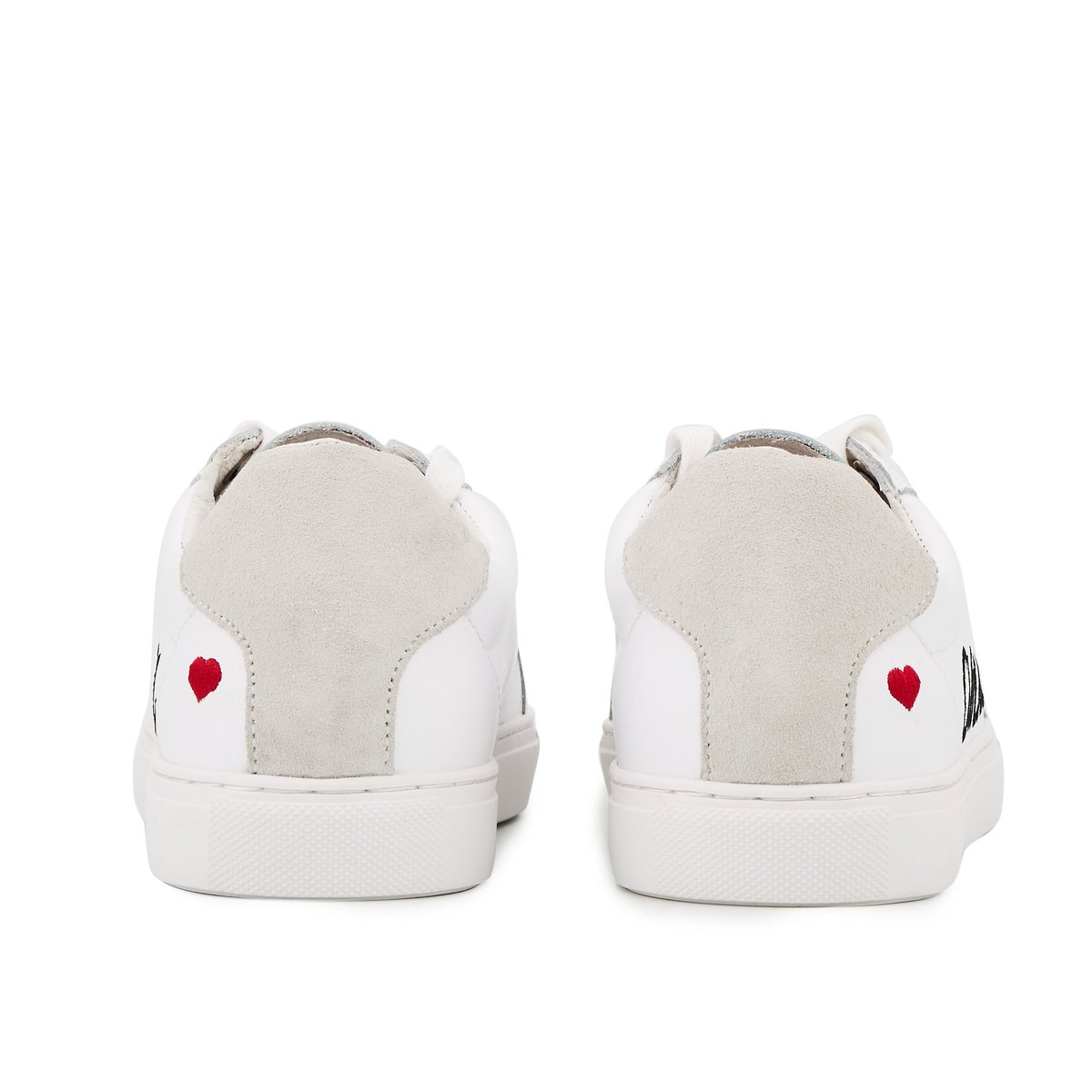 Baskets En Cuir Simone Amour blanc, BONS BAISERS