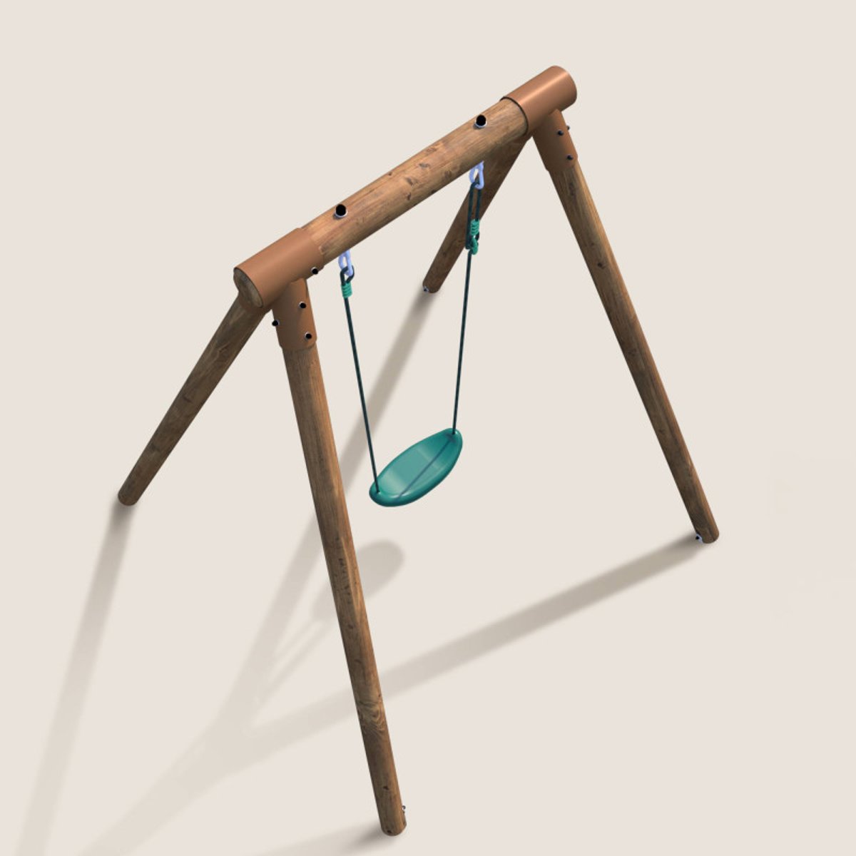 Portique bois 1 place enfant HANNA marron, SOULET
