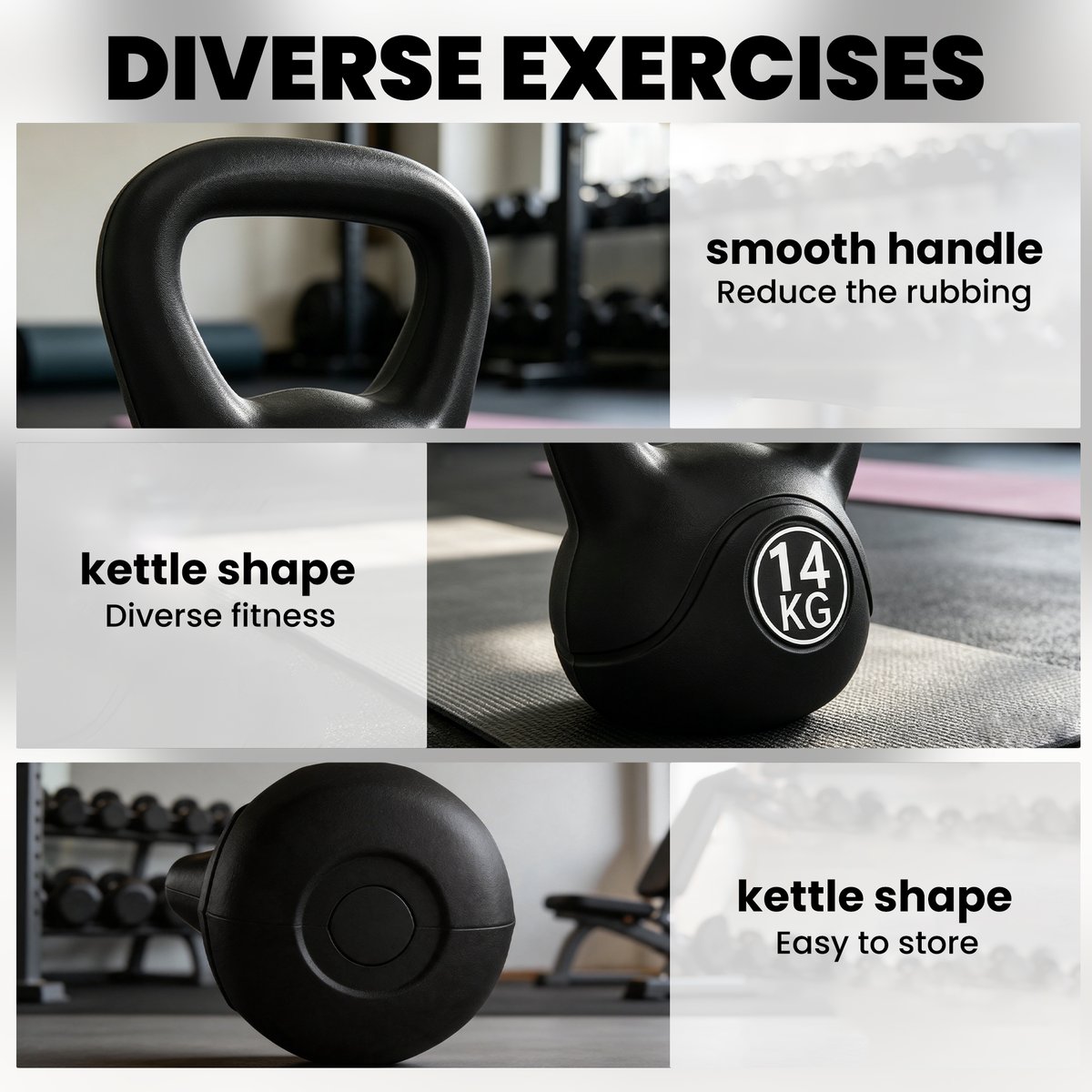 Kettlebell Sable Noir noir, HOMCOM