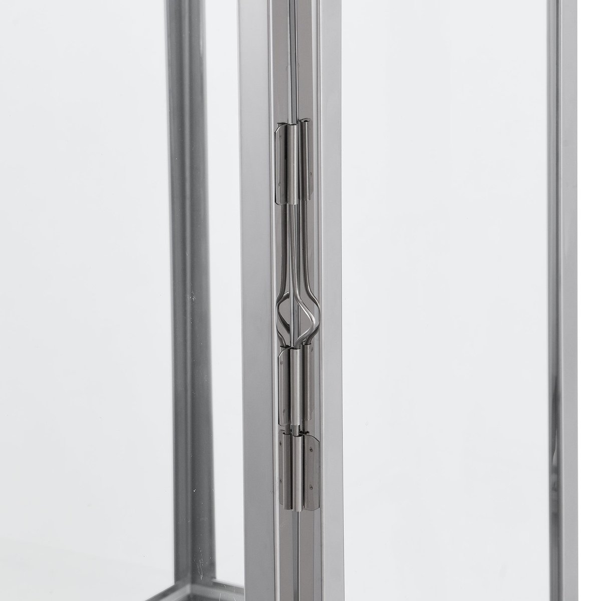Lanterne décorative en verre et acier H55 AUTAN argenté, SIA DECO
