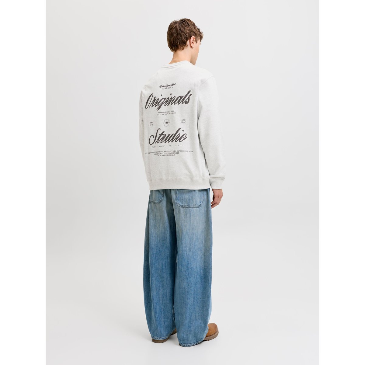 Sweat-Shirt white melange, JACK & JONES