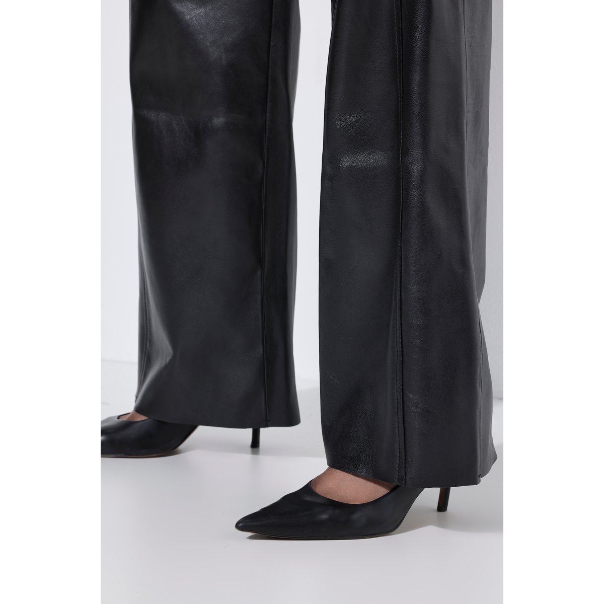 Pantalons en cuir nappa Rose noir, ULLA POPKEN