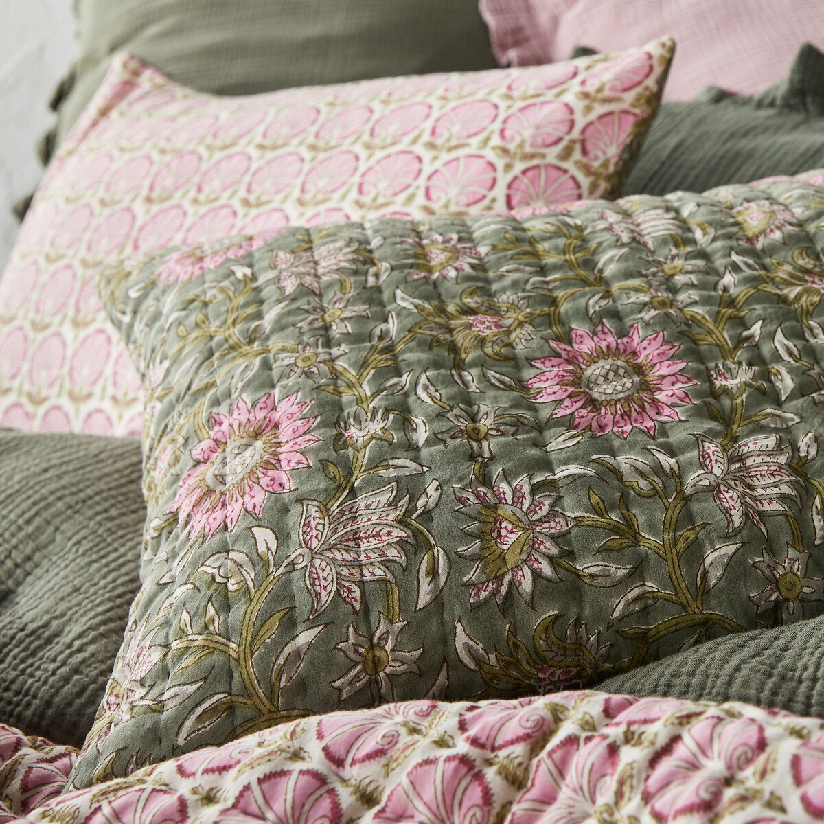 Fronha de almofada kantha, em voile de algodão, Casaluce estampado, LA REDOUTE INTERIEURS