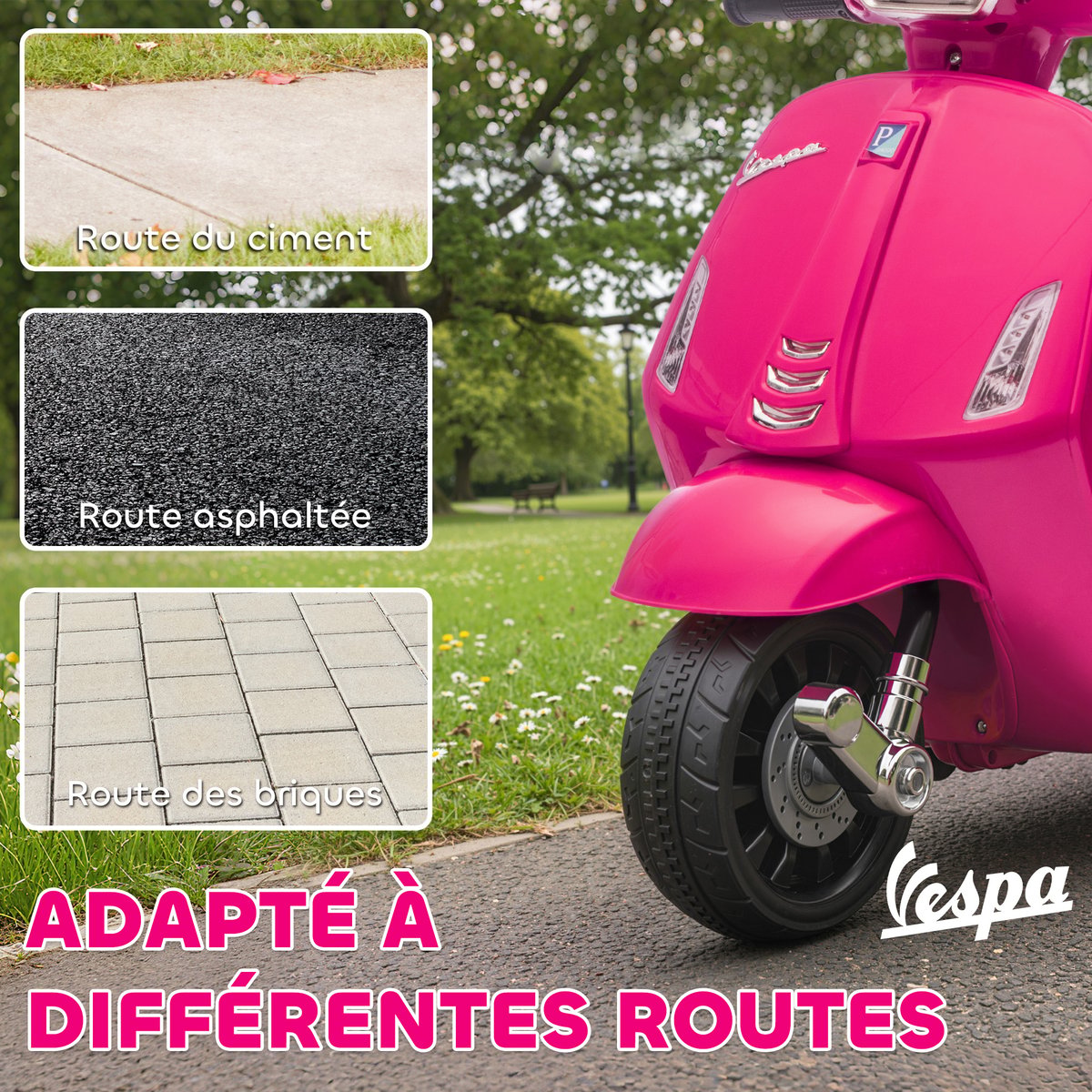 Moto électrique à conducteur assis Plastique rose, AIYAPLAY