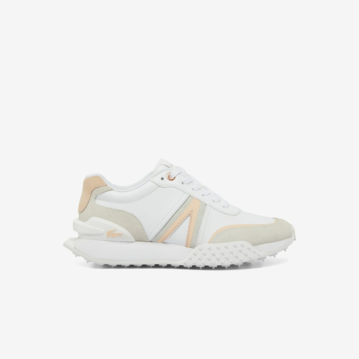L Spin Deluxe Low Top Trainers in Leather white/beige, LACOSTE