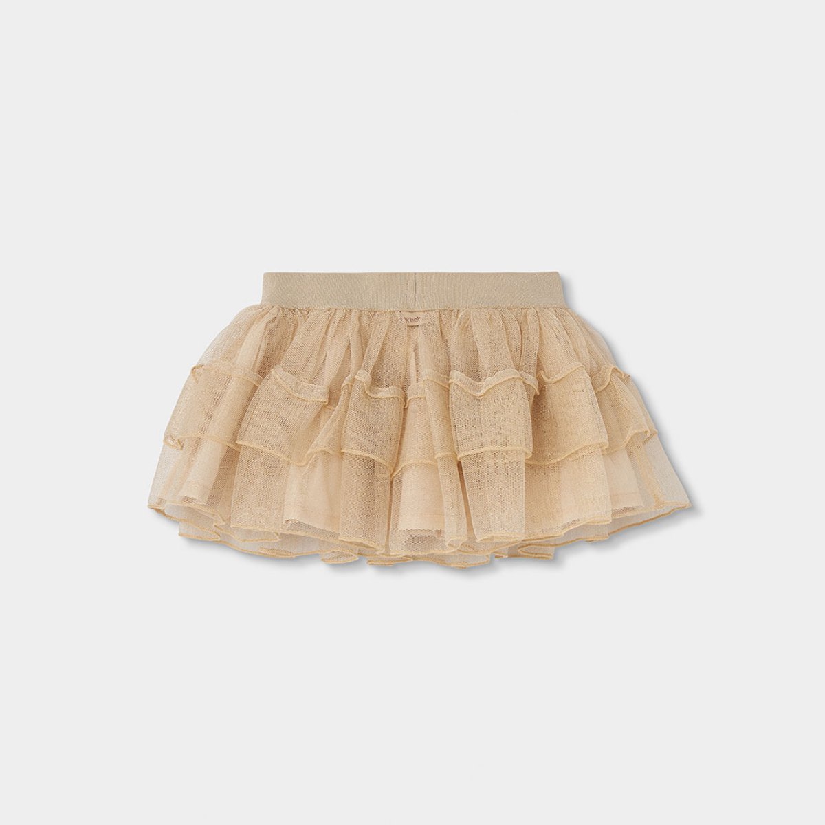 Jupe en tulle à volants beige, BOBOLI