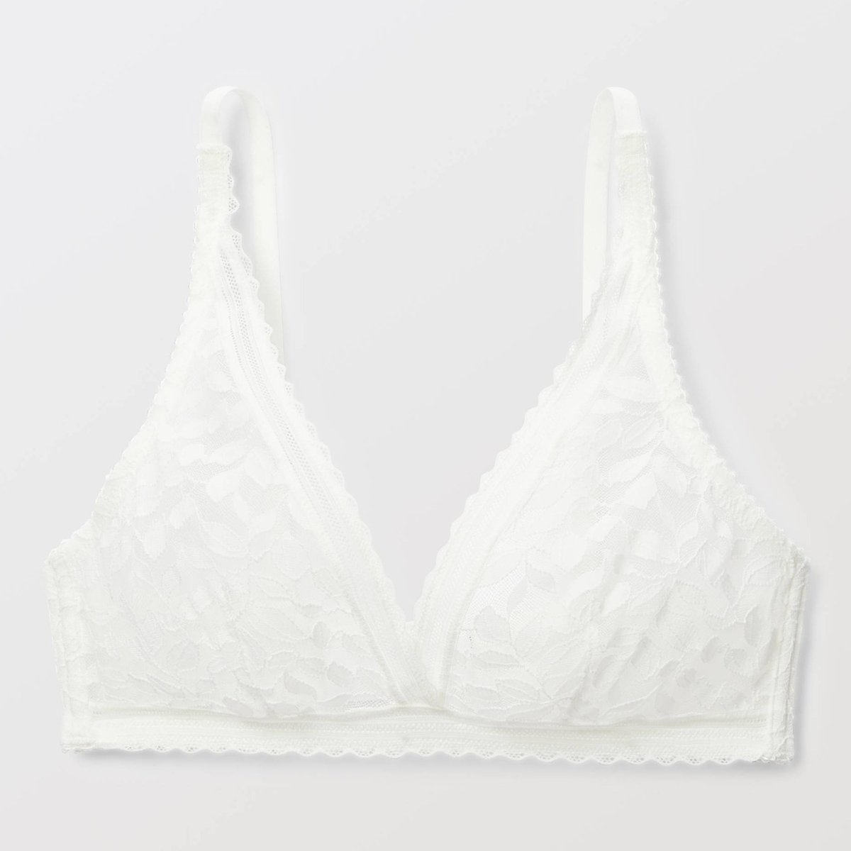 Soutien-gorge triangle foulard PAULETTE en dentelle ecru, MONOPRIX