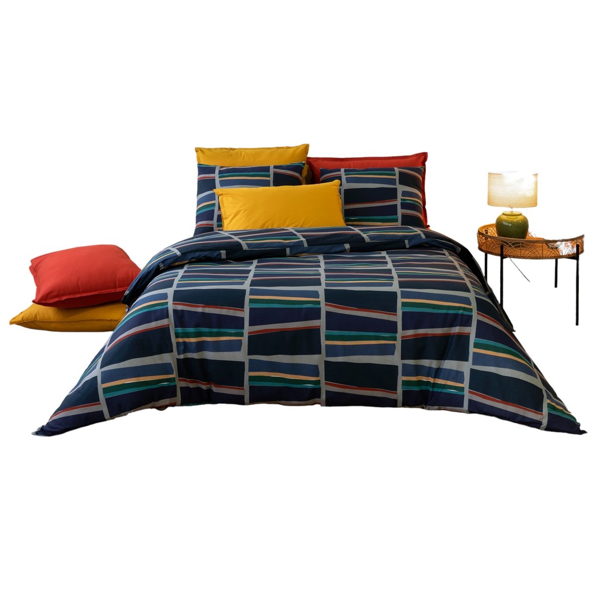 Housse de couette + taie Artille multicolore, EDEN