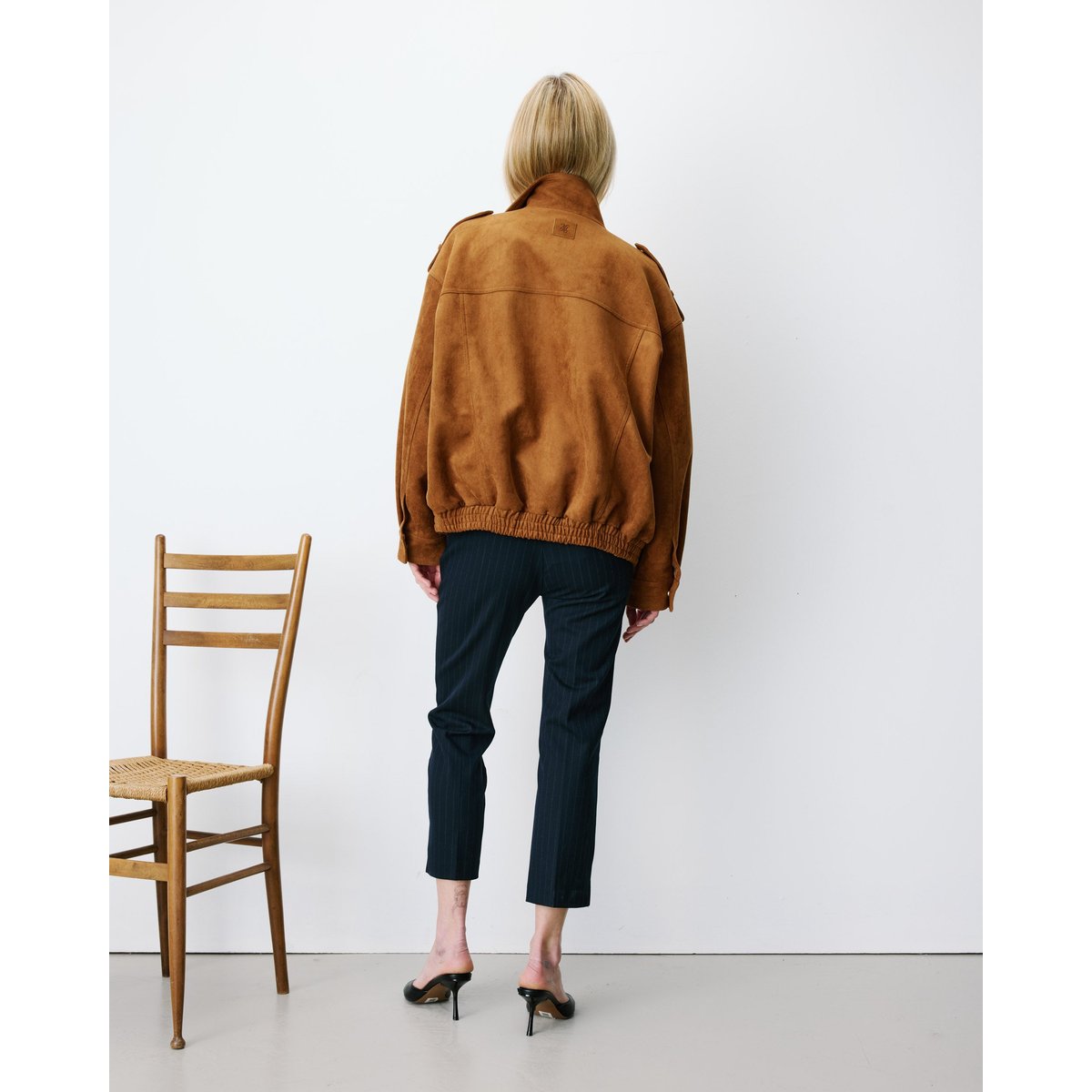 Veste oversize suédine col montant camel Arielle camel, GRACE AND MILA