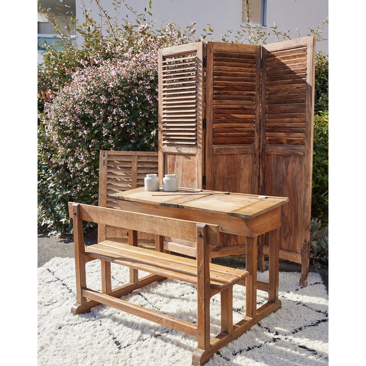 Bureau d'écolier vintage Edouard N°1073 - Bon état bois foncé, DEBONGOUT
