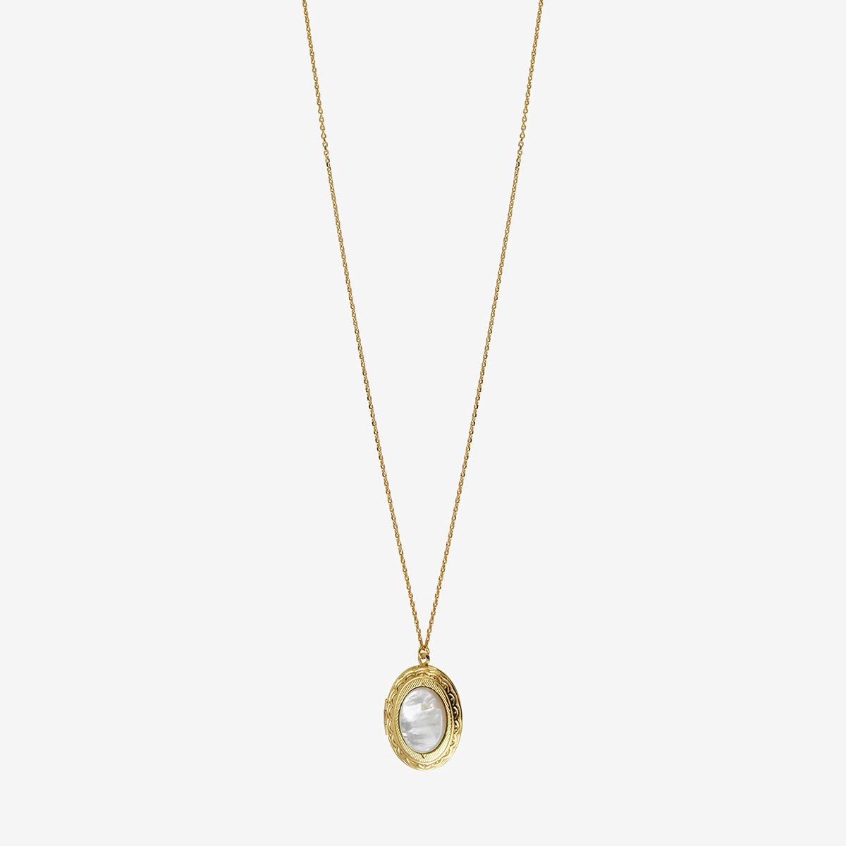 Collier doré nacre blanche oval - eden blanc, CAROLINE NAJMAN