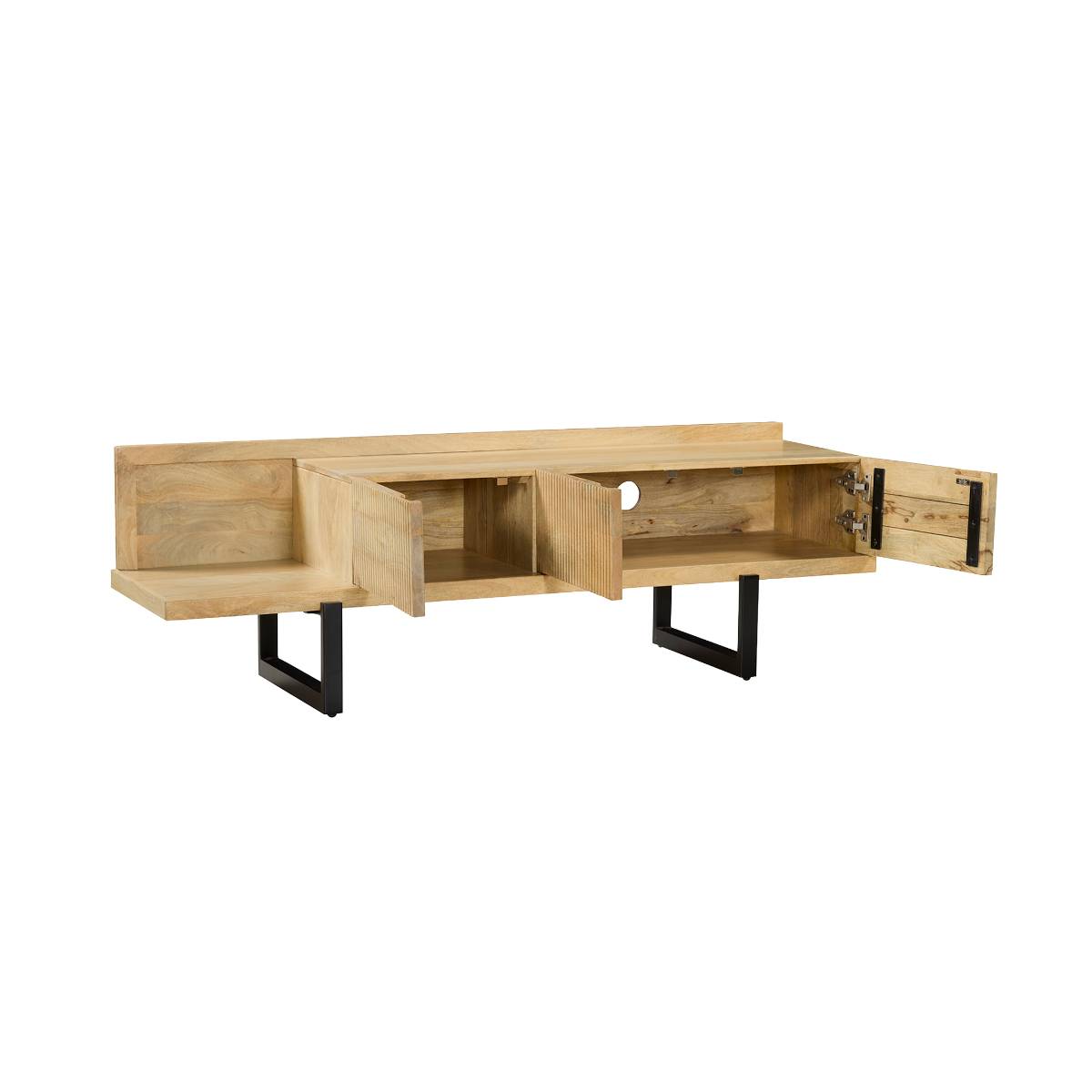 Meuble TV en bois de manguier ALEXIS bois clair, MADE IN MEUBLES