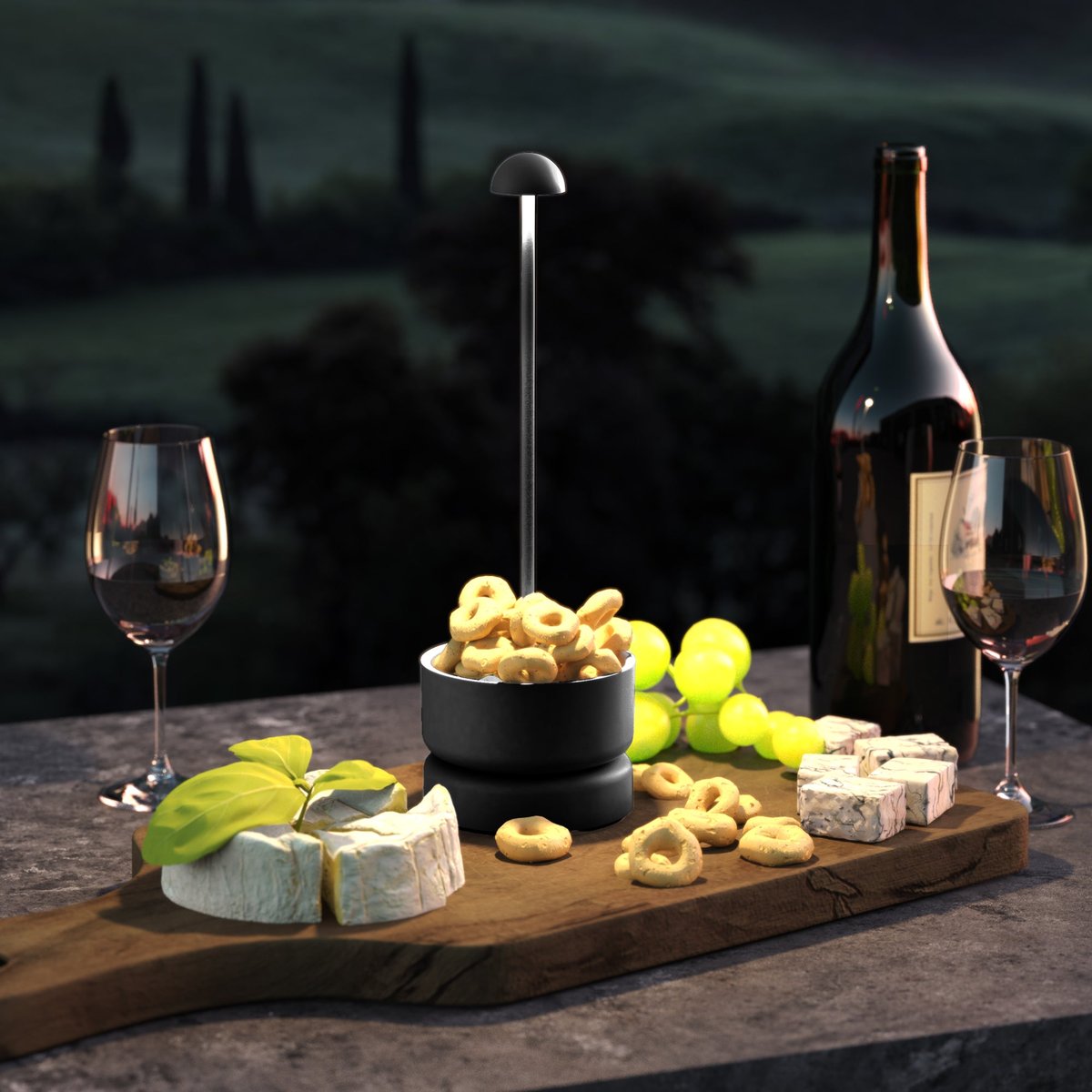Lampe de table sans fil BASKET noir, LUMISKY