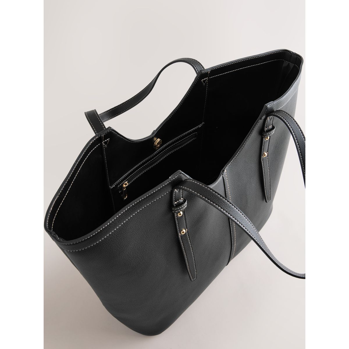 Sac cabas à bandoulière noir, NEXT