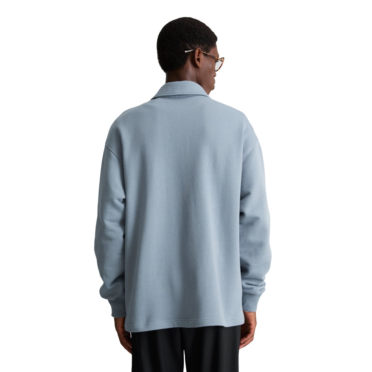 Sweat-shirt polo coupe décontractée en pur coton biologique gris, MARC O’POLO DENIM