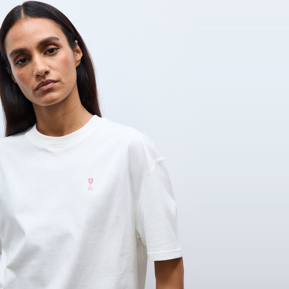 T-shirt manches courtes avec broderie et imprimé en coton BIO GOTS ecru, MONOPRIX